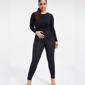 NWT Good American x Calik Denim Size 20 Petite Black Skinny Jeans